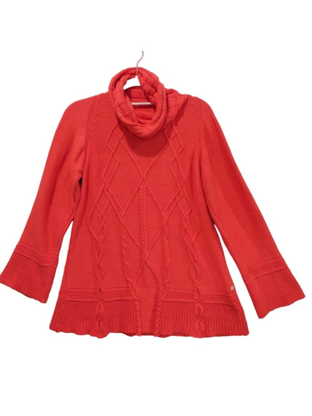 Pure knits Neon Budda sweater womens XS peachy orange multi weave preppy Career
